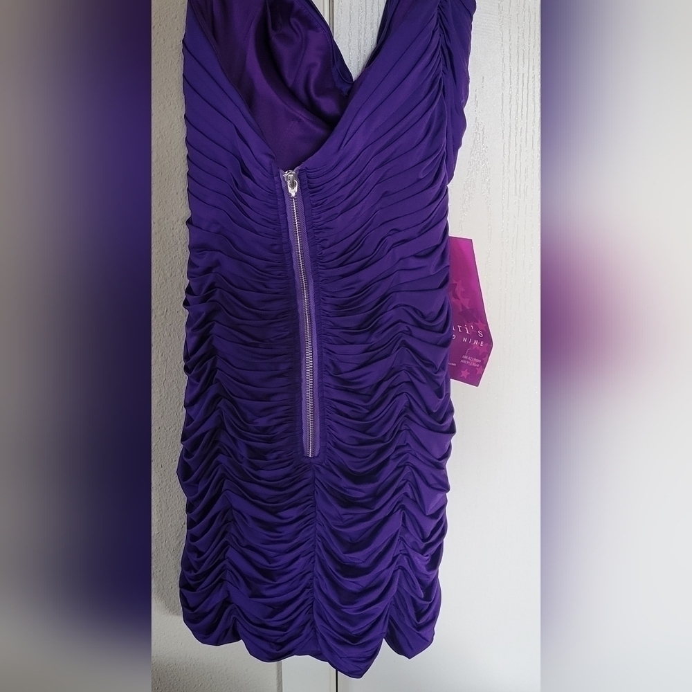 Sherri Hill Ruched Draped Halter Cocktail/ Formal/ Prom Bodycon Party Dress - Picture 8 of 11
